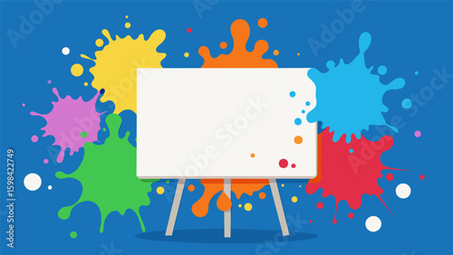 A blank canvas with various paint splatters and smudges representing the chaos and unpredictability of nonverbal communication in different. Vector illustration