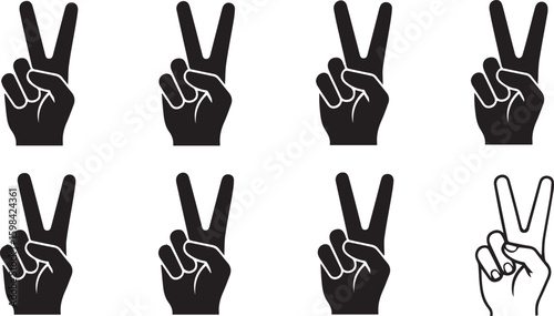 Peace Hands Vector Set – Culture and Religion Illustration – Harmony Collection