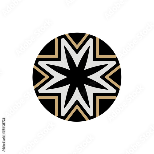Star Chevron Mandala Logo in Gold Vector Format