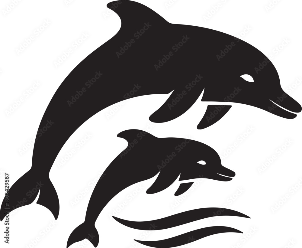 Fototapeta premium dolphin vector art ডলফিন মাছ