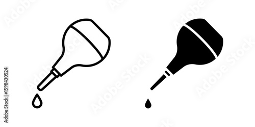 Enema icon set. Minimalist Enema Syringe Medical Device Graphic Icon Symbol