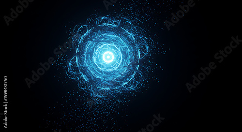 Electrifying Energy Sphere: Captivating illustration of a brilliant energy sphere pulsing with vibrant light against a dark backdrop.