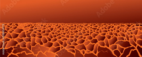Molten magma. Vector drawing of volcanic lava