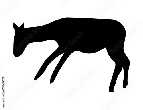 Primitive rock painting. Vector drawing