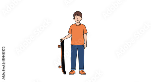Young person holding a skateboard ready for action enthusiastic youthful individual enjoying a favorite hobby outdoors