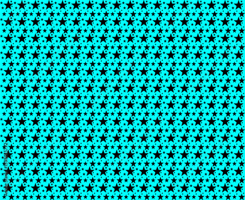 Seamless pattern with black stars on a blue background. Festive pattern with stars. Vector illustration.
