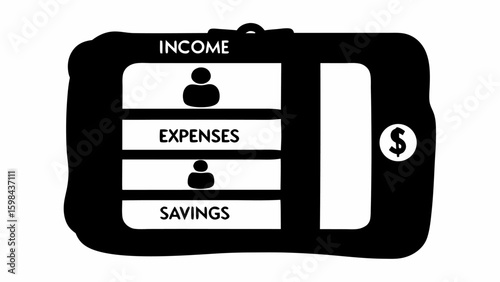 Illustration of income expenses and savings tracker