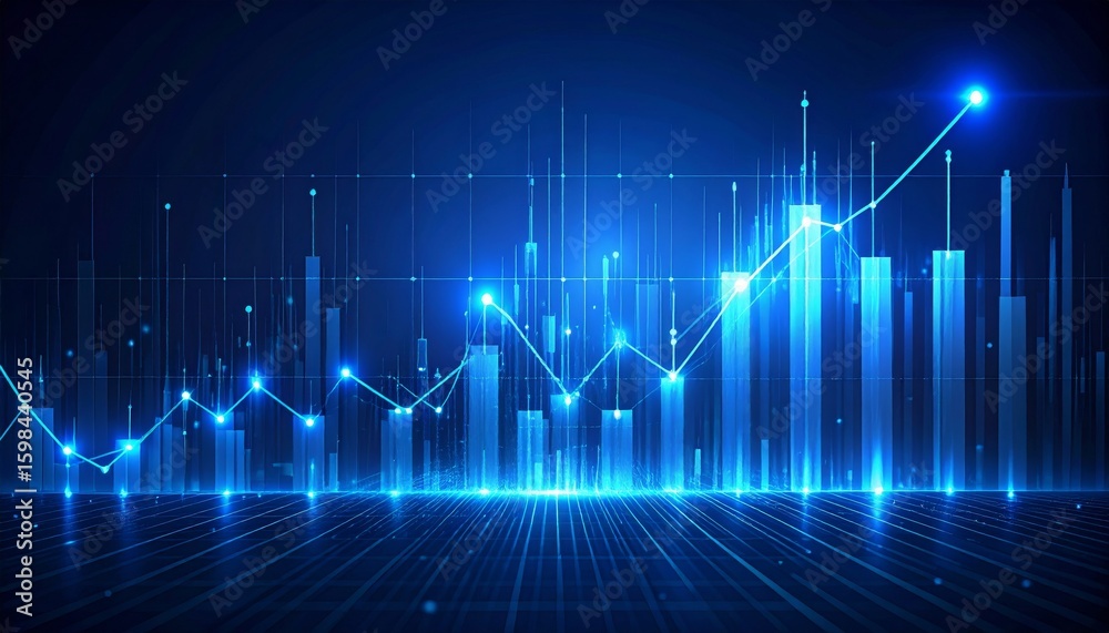 Naklejka premium Stock market investment trading graph growth.Investment finance chart,stock market business and exchange financial growth graph.