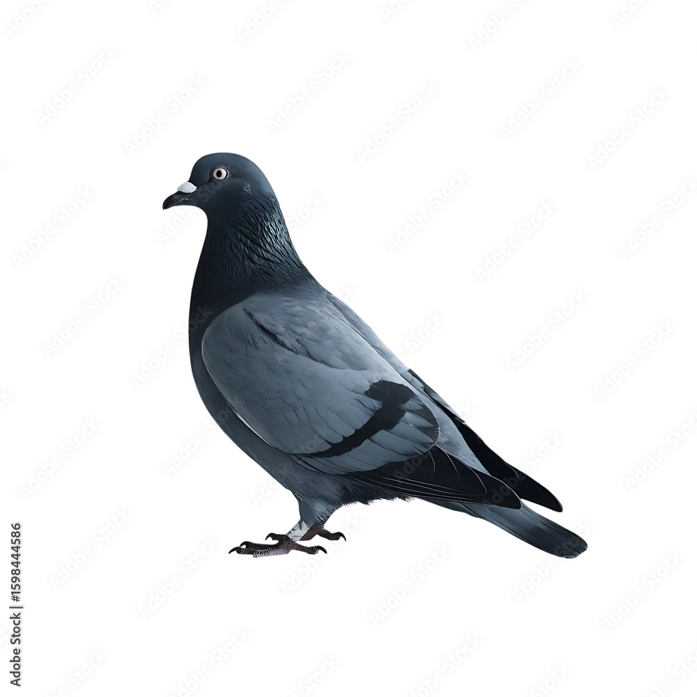 Fototapeta premium 3d icon of a grey pigeon standing on a transparent background