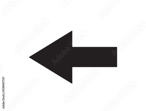 Backward sign vector image in silhouette on white background