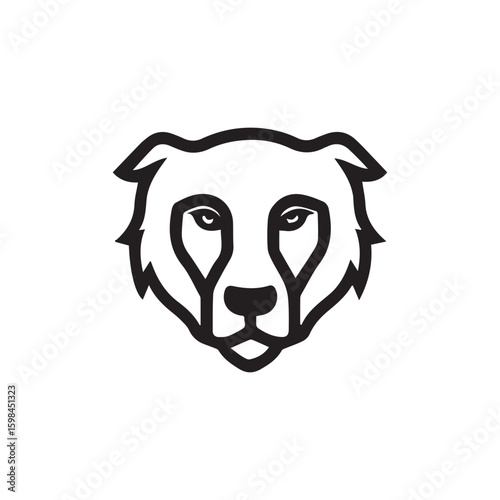 Minimal Dog Icon – Black and White Line Art Pet Illustration