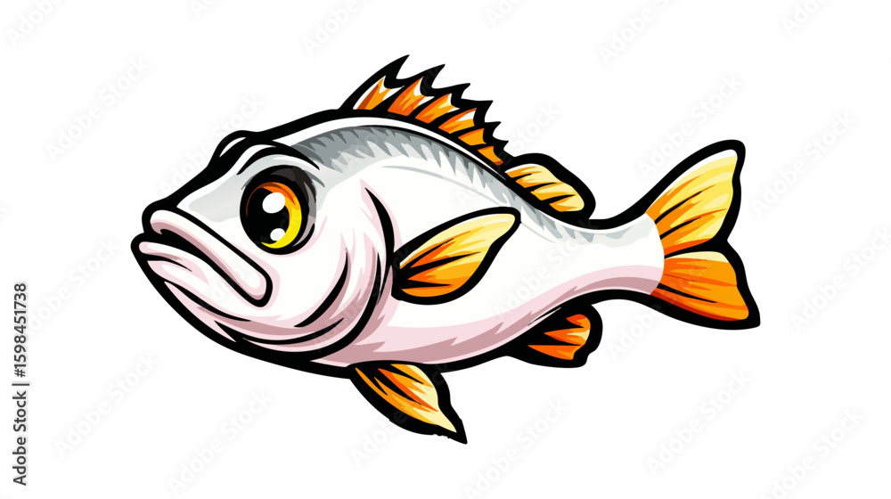 Naklejka premium Tilapia fish vector illustration design, illustration isolated on a white background.