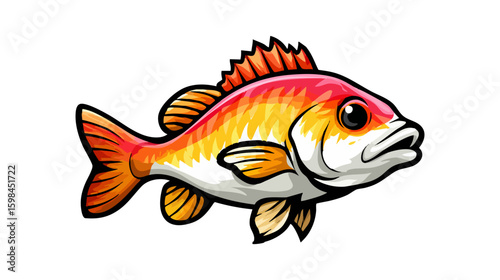 Tilapia fish vector illustration design, illustration isolated  on a white background.