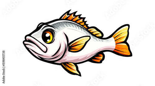 Tilapia fish vector illustration design, illustration isolated  on a white background.