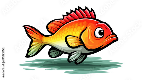 Tilapia fish vector illustration design, illustration isolated  on a white background.