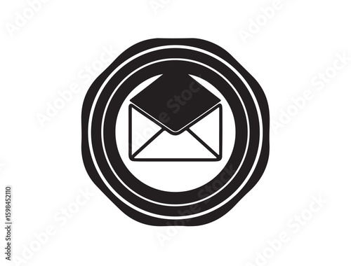 envelope-open icon in silhouette
