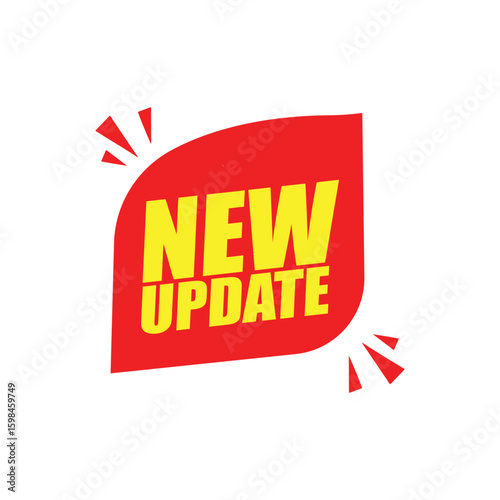 New Update Banner – Vector Label for Alerts, Announcements, and App Updates