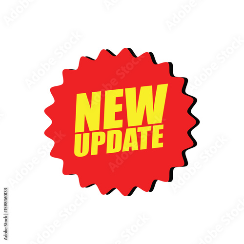 New Update Banner – Vector Label for Alerts, Announcements, and App Updates