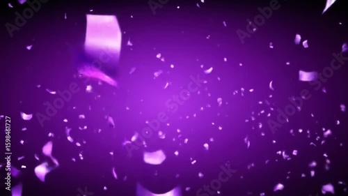 Elegant Purple Confetti Falling Against a Gradient Background for Celebrations and Festivities