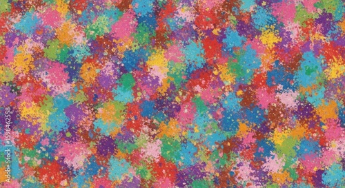 Vibrant multicolor paint splatter pattern in abstract artistic design