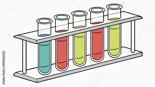 Test tubes in rack science lab equipment experiment chemistry research medical analysis laboratory 100 char