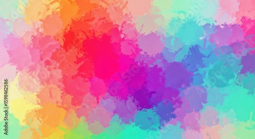 Vibrant abstract rainbow watercolor background in multicolored hues