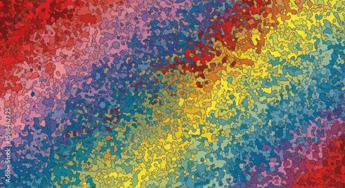 Vibrant abstract mosaic with multicolored gradient patterns