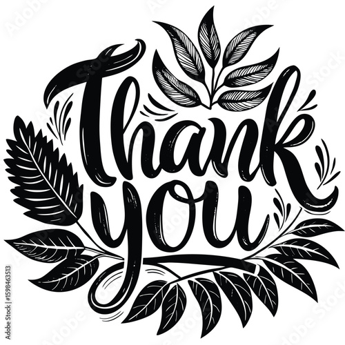 Elegant thank you foliage design thanksgiving gratitude