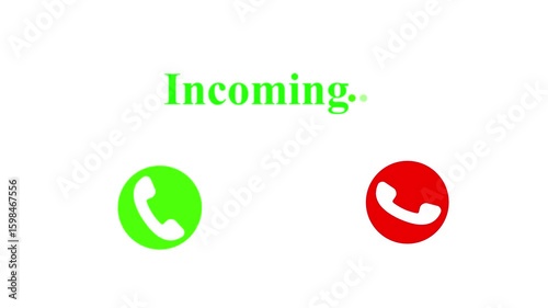Incoming Call Notification Animation Phone Call Interface with Answer and Decline Icons Incoming Phone Call Alert Animation.