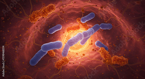 Streptococcus pneumoniae in Pneumonia-Infected Alveolus