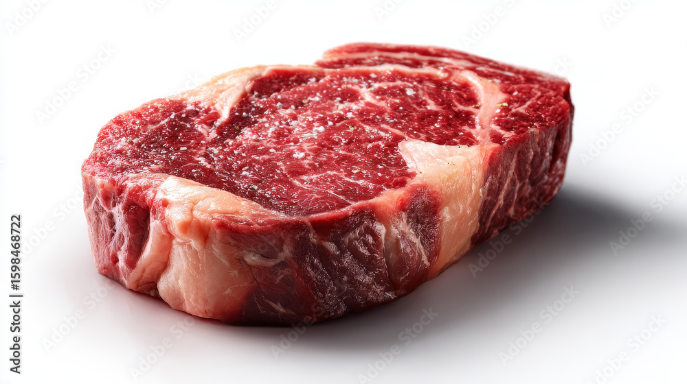 Fototapeta premium Raw Red Steak on Clean White Background