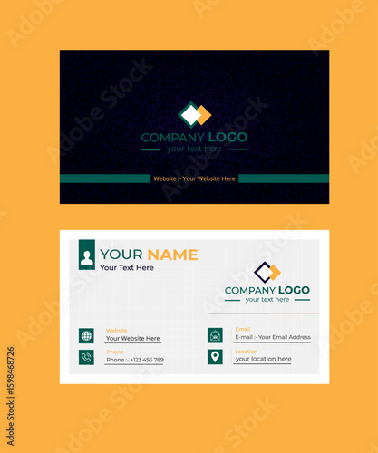 Modern and simple business card design. Modern presentation card with company logo. Vector business card template, Visiting card for business and personal use, Vector illustration design