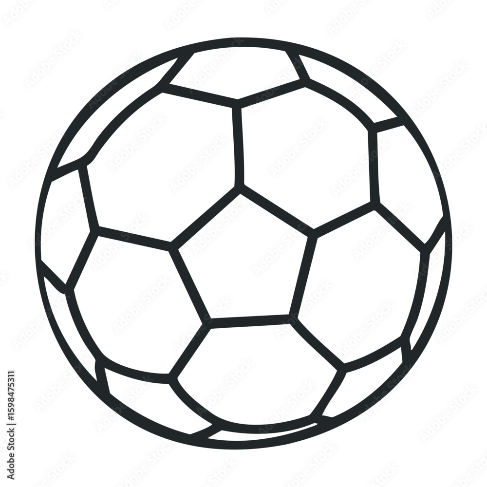 Fototapeta premium Classic black and white soccer ball design with hexagonal patterns. Vector illustration