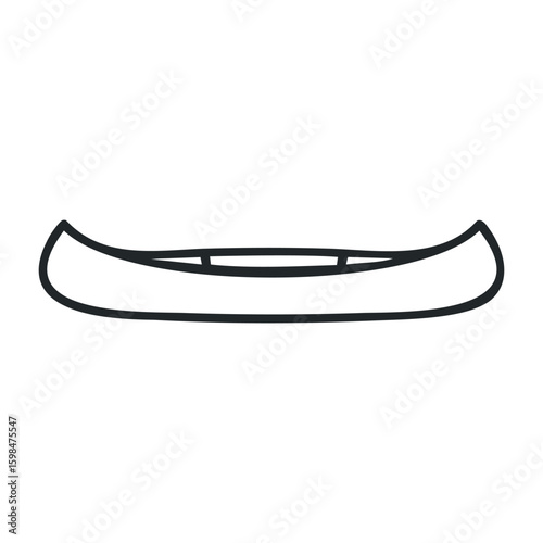 Wallpaper Mural Simple black outline of canoe on white background. Vector illustration Torontodigital.ca