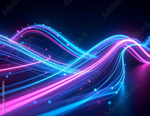 Abstract neon light waves
