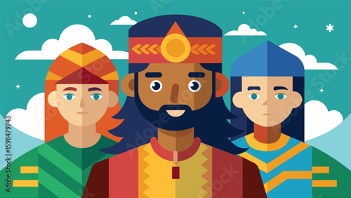 A digital animation showcasing the merging of different cultures and traditions to create a new and unique identity.. Vector illustration
