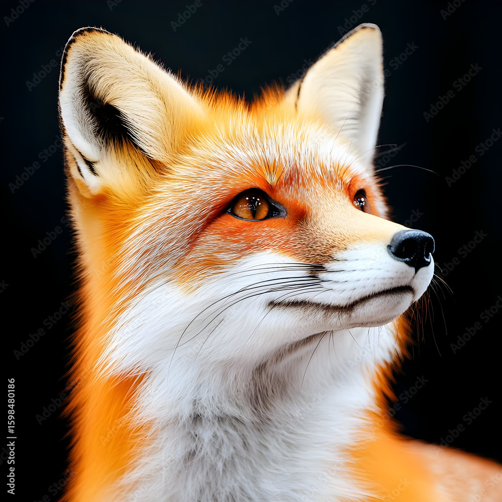 Obraz premium Red Fox Portrait 3D Illustration