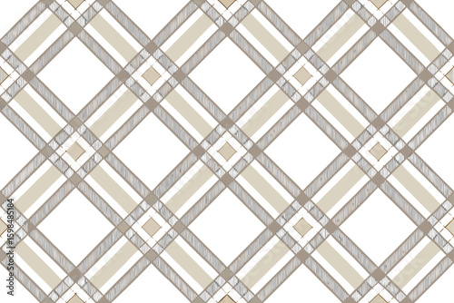 Beige and grey plaid pattern with fine lines tartan
