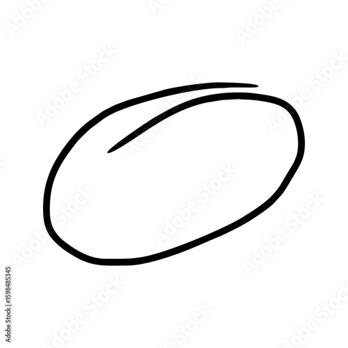 Bold black marker hand drawn crossed circle mark icon for highlight, selection, or vote rejection symbol in UI design on transparent background.