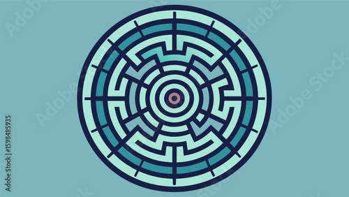 A mandala featuring a labyrinthlike design intended to help improve focus and organization for individuals with ADHD.. Vector illustration