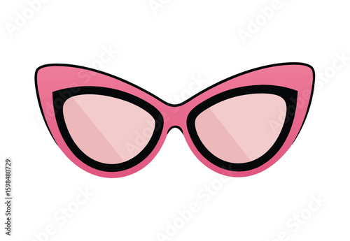 Pink cat eye sunglasses vector clipart fashion eyewear retro style chic accessory illustration