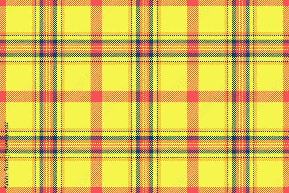 Fototapeta premium Vibrant yellow plaid pattern. Perfect for textile design, fashion, website backgrounds, or branding. This cheerful, energetic design evokes feelings of optimism and fun.
