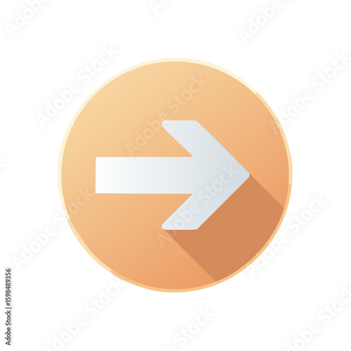 Orange Circle Button with Directional White Arrow Pointing to the Right