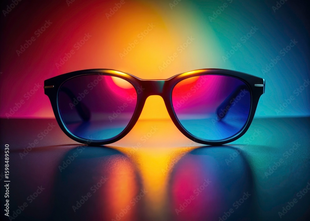 Surreal Gradient Background Black Eyeglasses - Stylish Fashion Photography Surreal Gradient Background Black Eyeglasses - Stylish Fashion Photography