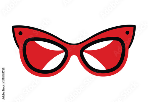 Cat eye sunglasses red vector illustration trendy eyewear clipart summer fashion accessory