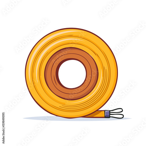 Illustration of an isolated Yellow Measuring Tape Tool for measuring distance
