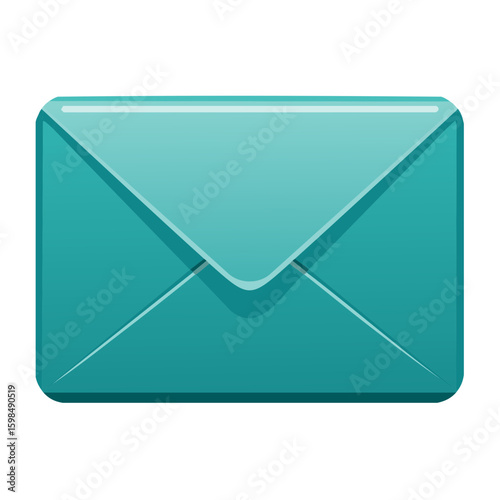Teal Mail Envelope Icon Closed for Letters Messages Communication