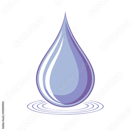 Water Drop Ripples Graphic Clean Water Resources and Conservation Illustration