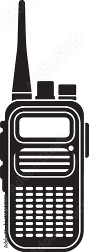 Black silhouette of a portable two way radio communication device