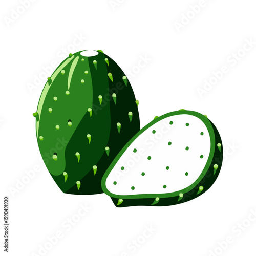 Cactus pear vector illustration with fresh design for healthy eating and cooking concept	